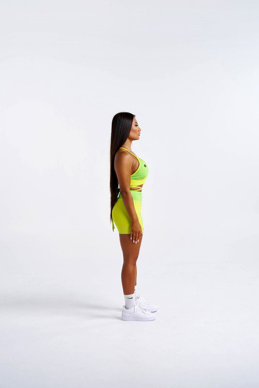 VIVID Bra + Shorts Set - Toxic Temptation Green