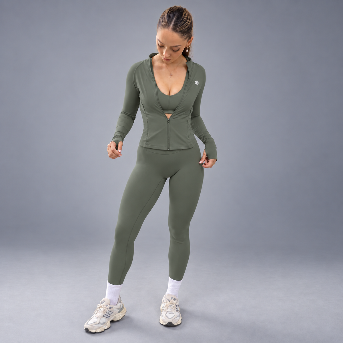FLUX Zip Jacket & Leggings Set - Matcha Green