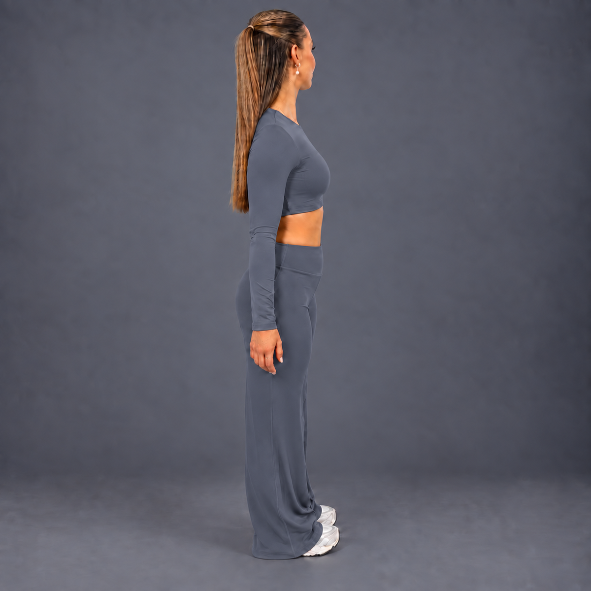 FLUX Long Sleeve & Flared Leggings Set - Drift Grey
