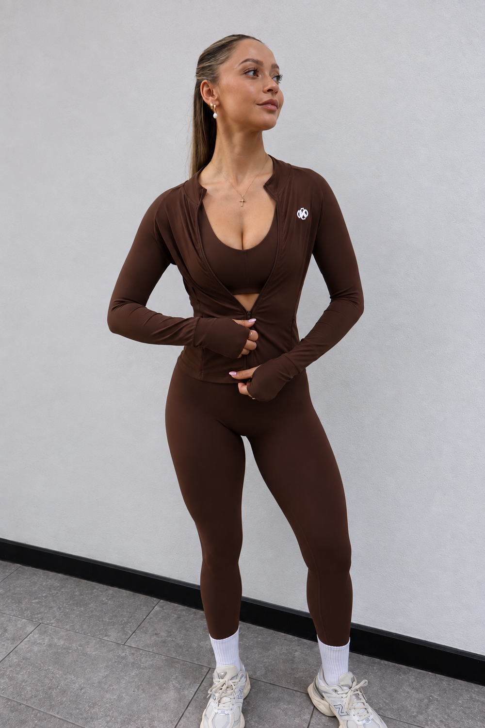 FLUX Jacket and Leggings Set in Mocha Brown