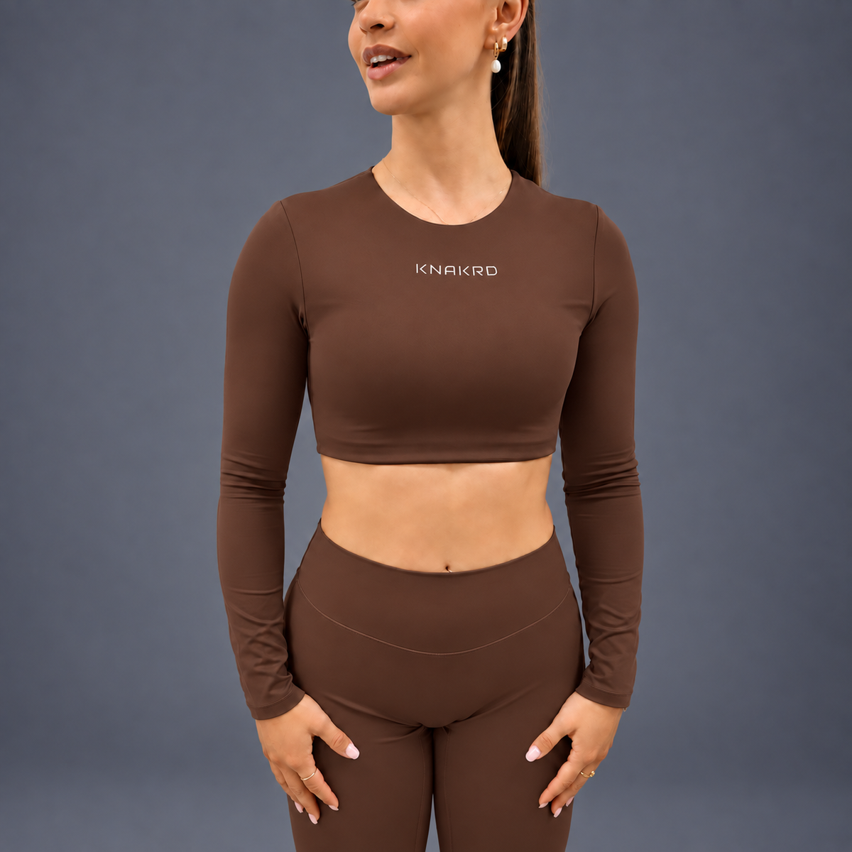 FLUX Long Sleeve & Flared Leggings Set - Mocha Brown