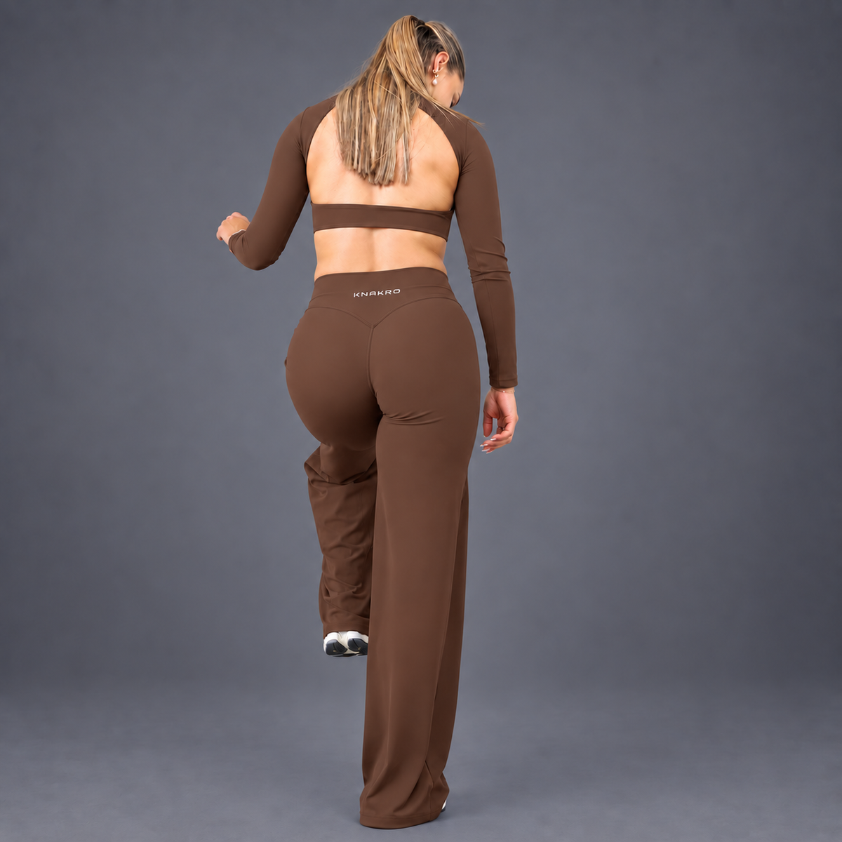 FLUX Long Sleeve & Flared Leggings Set - Mocha Brown