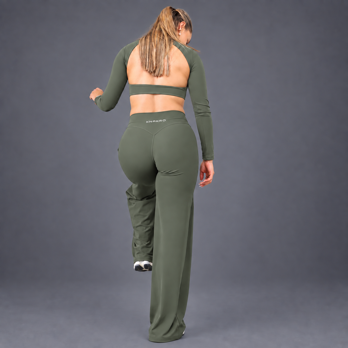 FLUX Long Sleeve & Flared Leggings Set - Matcha Green