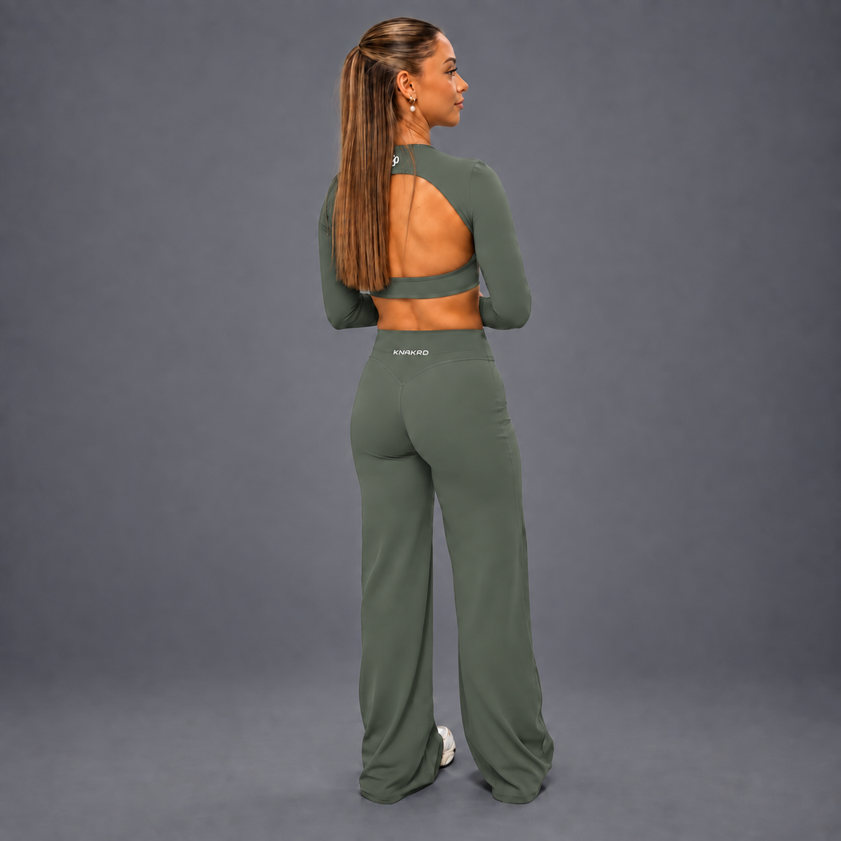 FLUX Long Sleeve & Flared Leggings Set - Matcha Green