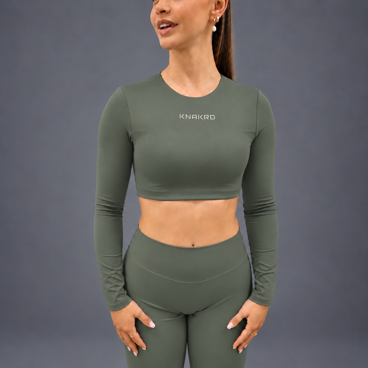 FLUX Long Sleeve & Flared Leggings Set - Matcha Green