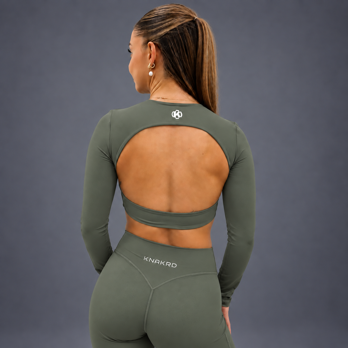 FLUX Long Sleeve & Flared Leggings Set - Matcha Green