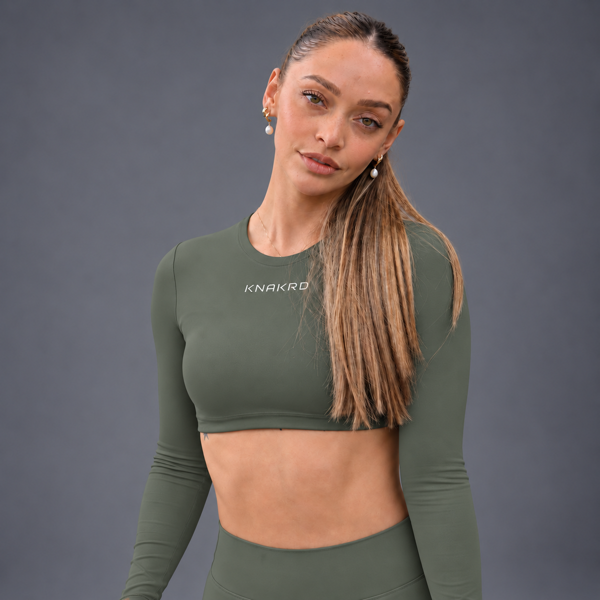 FLUX Long Sleeve & Flared Leggings Set - Matcha Green
