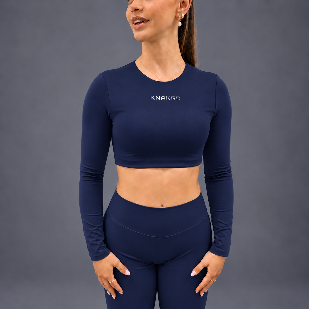 FLUX Long Sleeve & Flared Leggings Set - Marine Navy