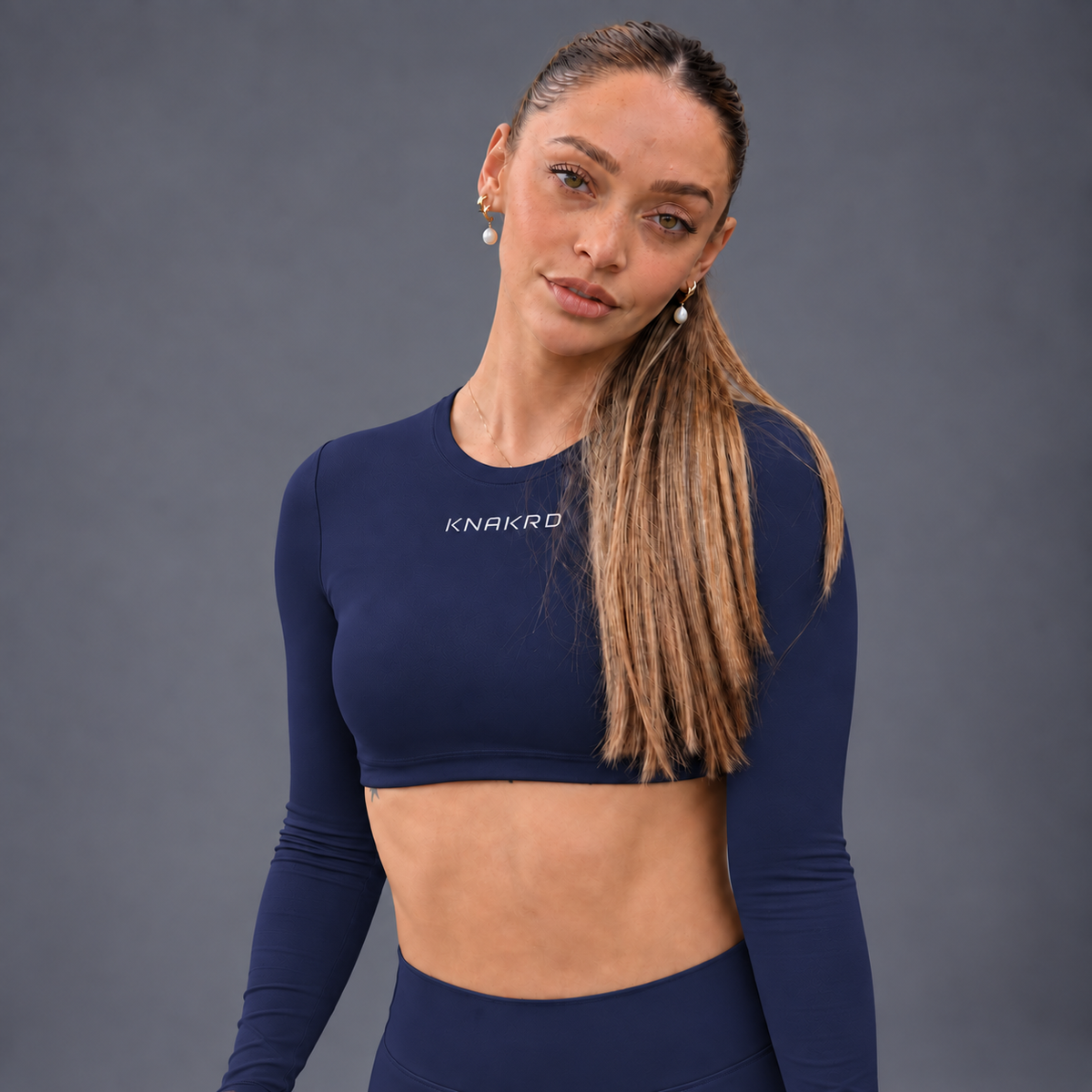 FLUX Long Sleeve & Flared Leggings Set - Marine Navy