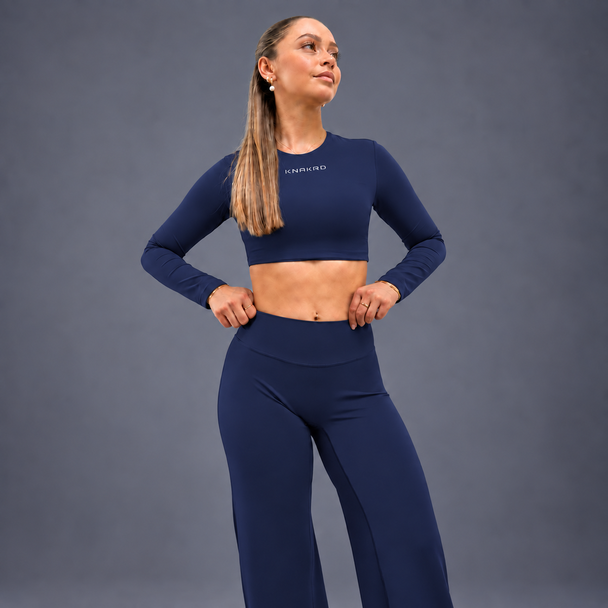 FLUX Long Sleeve & Flared Leggings Set - Marine Navy