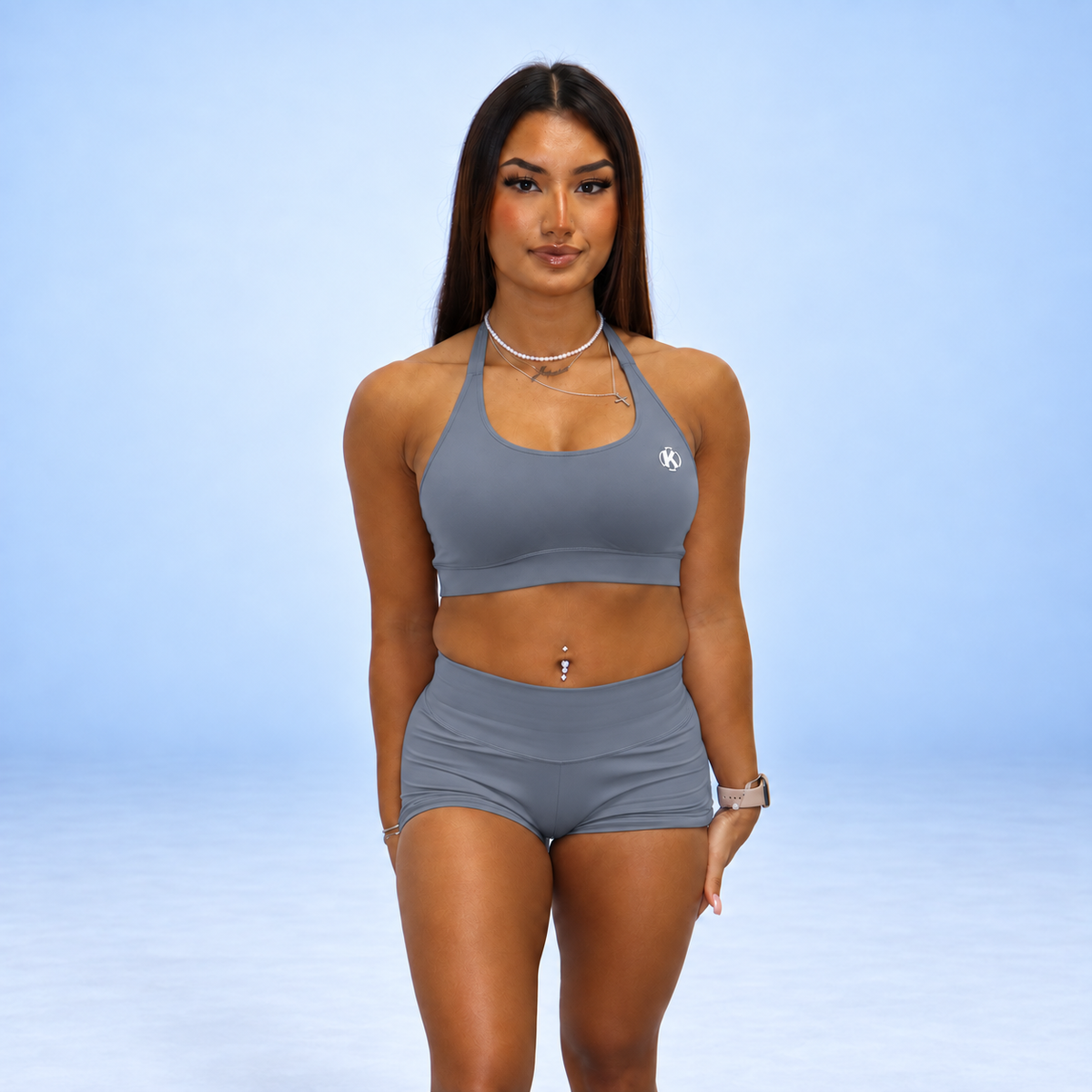 SYNQ Bra + Sculpt Shorts Set - Drift Grey