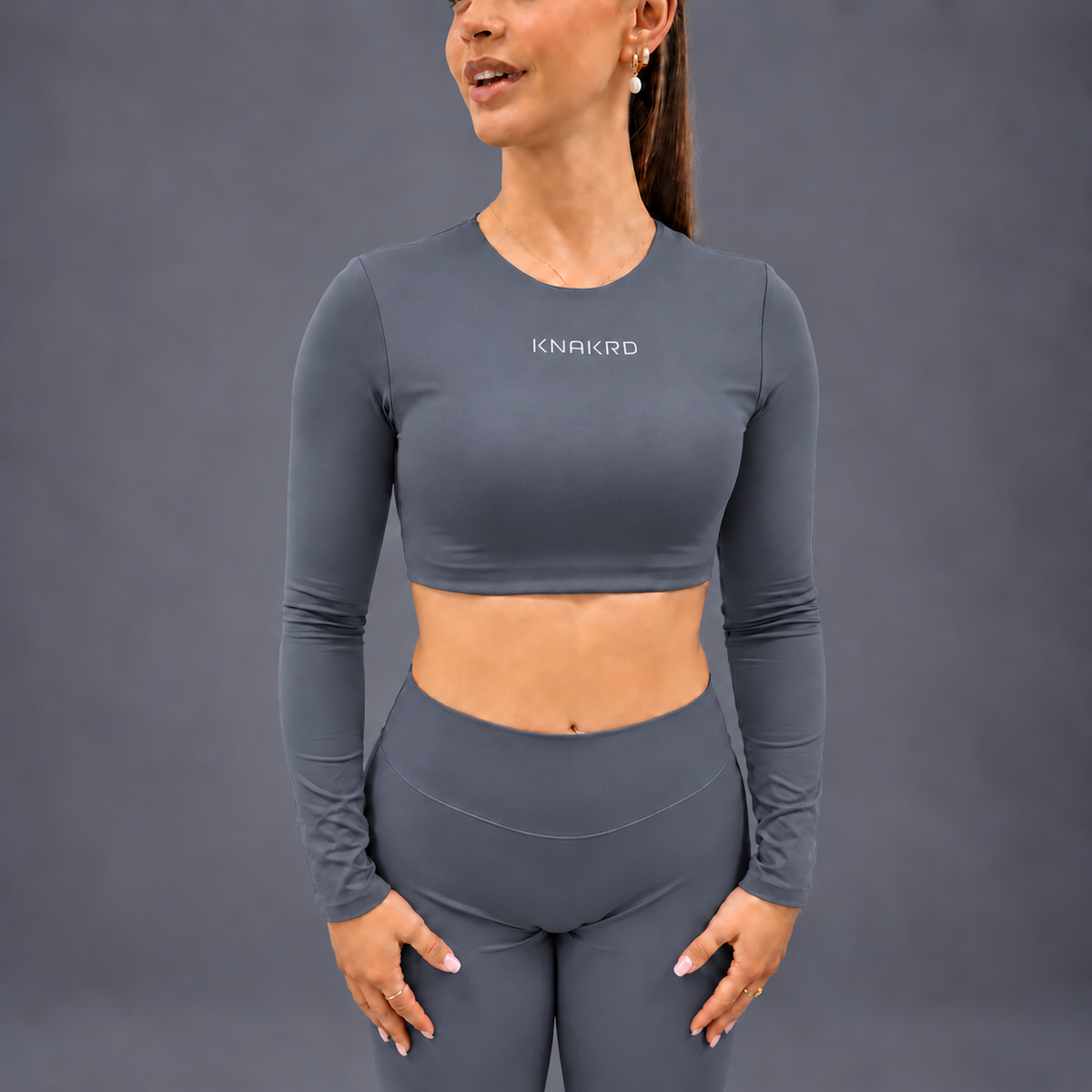 FLUX Long Sleeve & Flared Leggings Set - Drift Grey