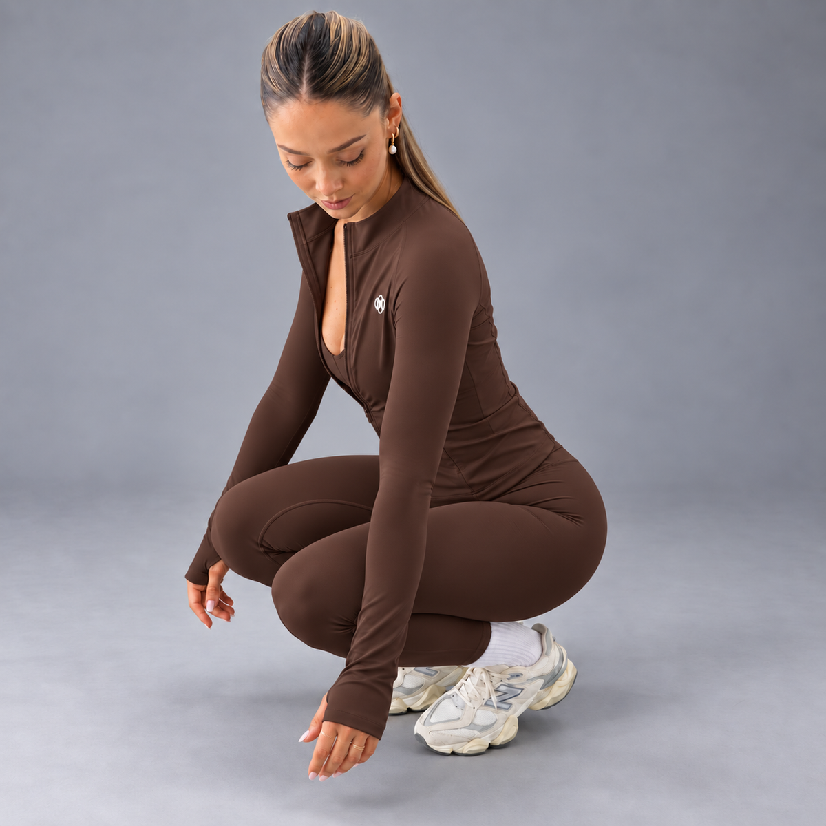 FLUX Zip Jacket & Leggings Set - Mocha Brown