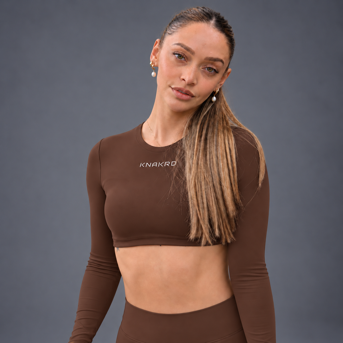 FLUX Long Sleeve & Flared Leggings Set - Mocha Brown