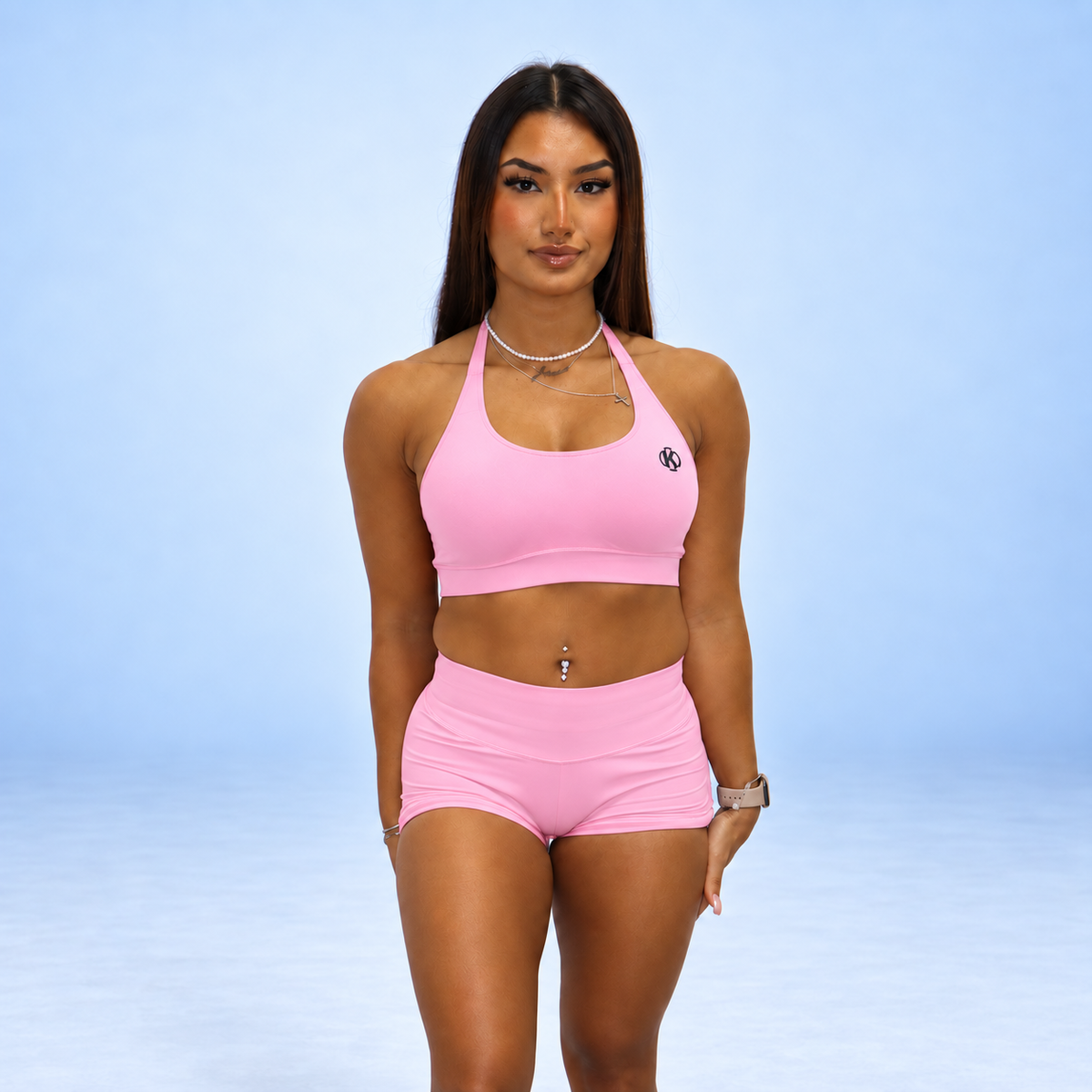 SYNQ Bra + Sculpt Shorts Set - Blush Pink