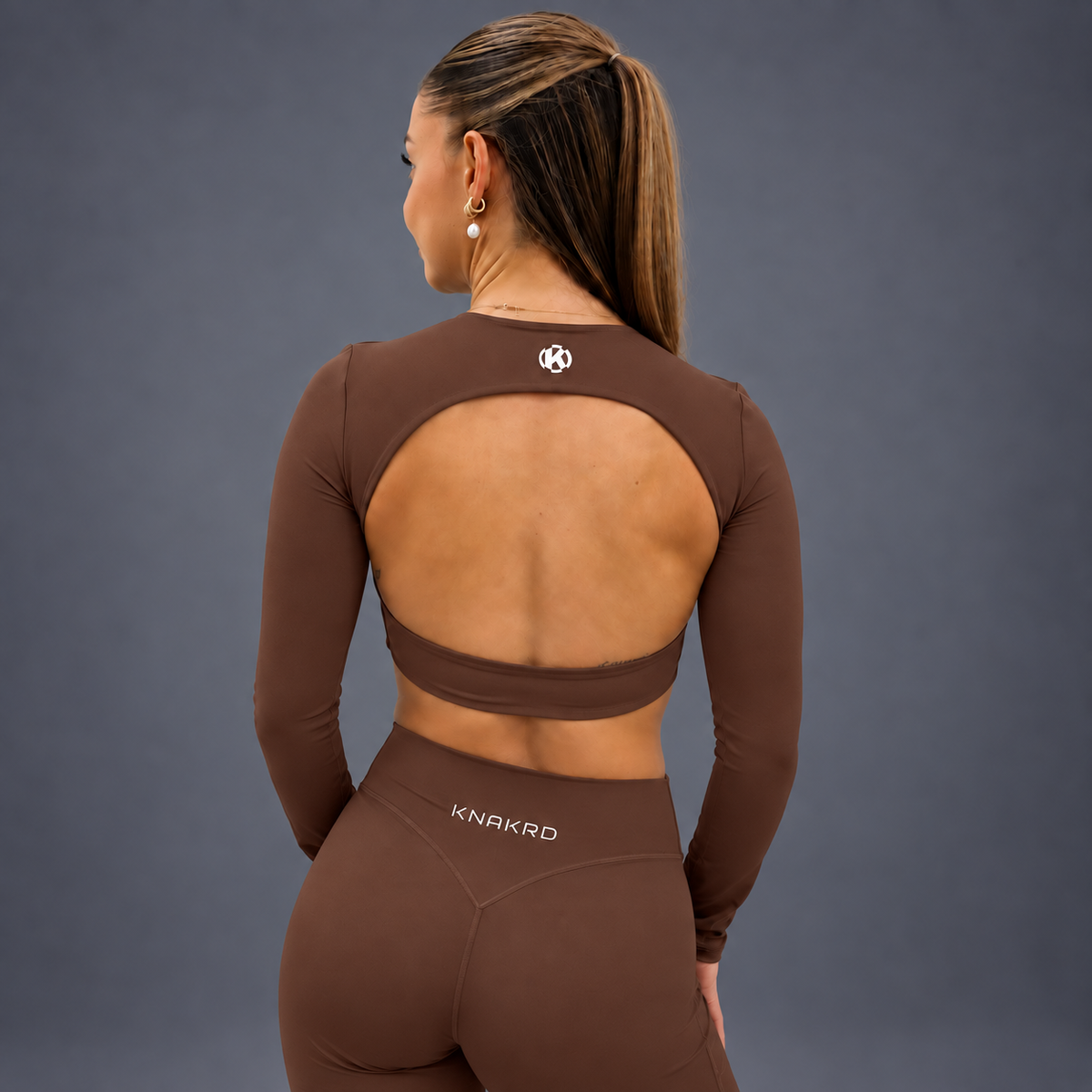 FLUX Long Sleeve & Flared Leggings Set - Mocha Brown