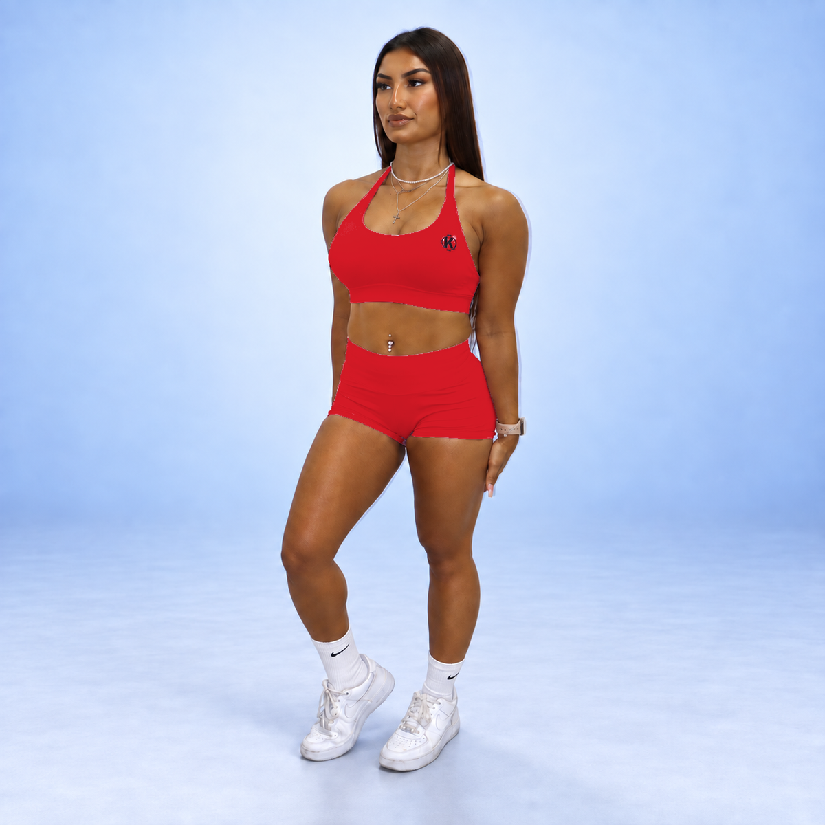 SYNQ Bra + Sculpt Shorts Set - Crimson Red